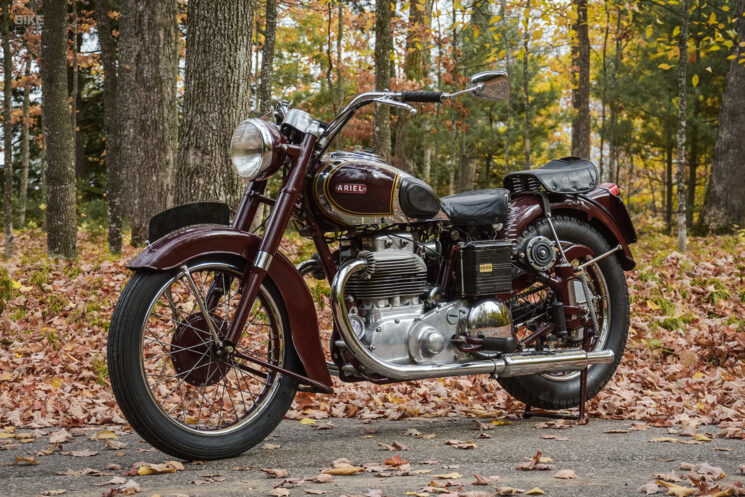 Riding an Ariel Square Four Motorcycle