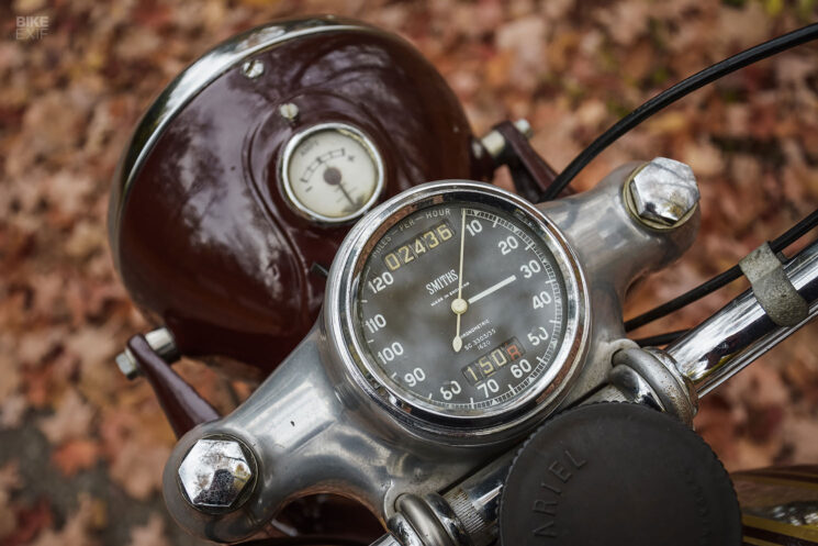 Riding an Ariel Square Four Motorcycle