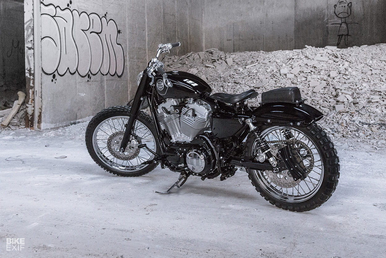 Custom Harley-Davidson Sportster scrambler built for Google Switzerland boss Patrick Warnking