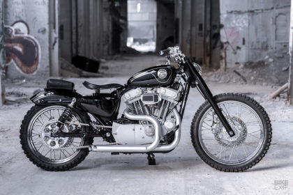 Custom Harley-Davidson Sportster scrambler built for Google Switzerland boss Patrick Warnking