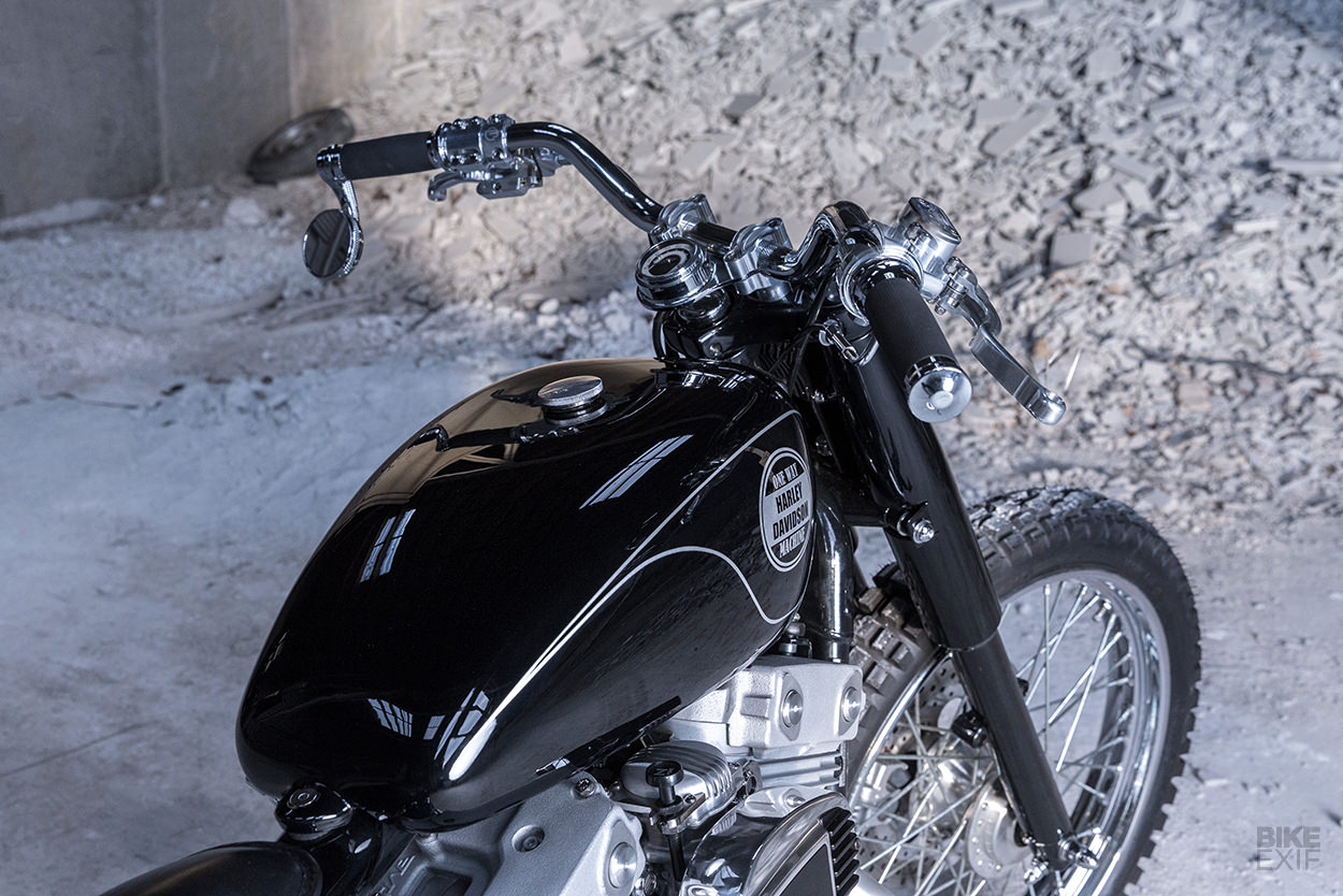 Custom Harley-Davidson Sportster scrambler built for Google Switzerland boss Patrick Warnking