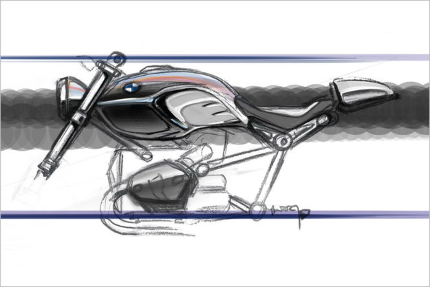 Early BMW R nineT concept sketch