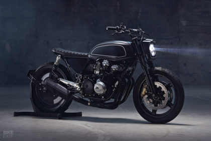 Custom Honda CB750K motorcycle with a nitrous kit