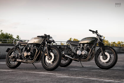 Two Honda CB550 customs by Nius Moto