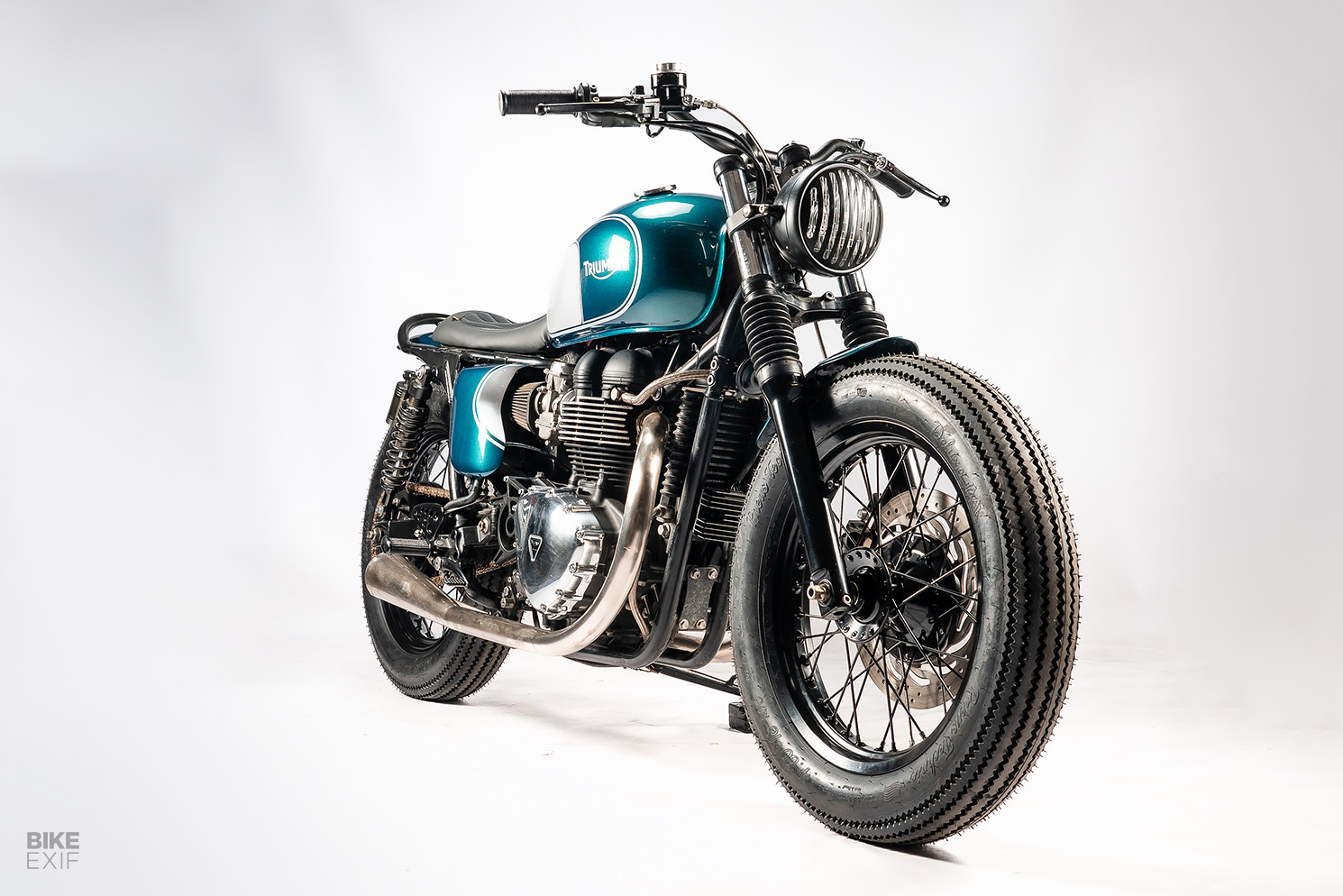 Custom Triumph Bonneville T100 by STG Tracker