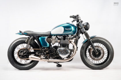 Custom Triumph Bonneville T100 by STG Tracker