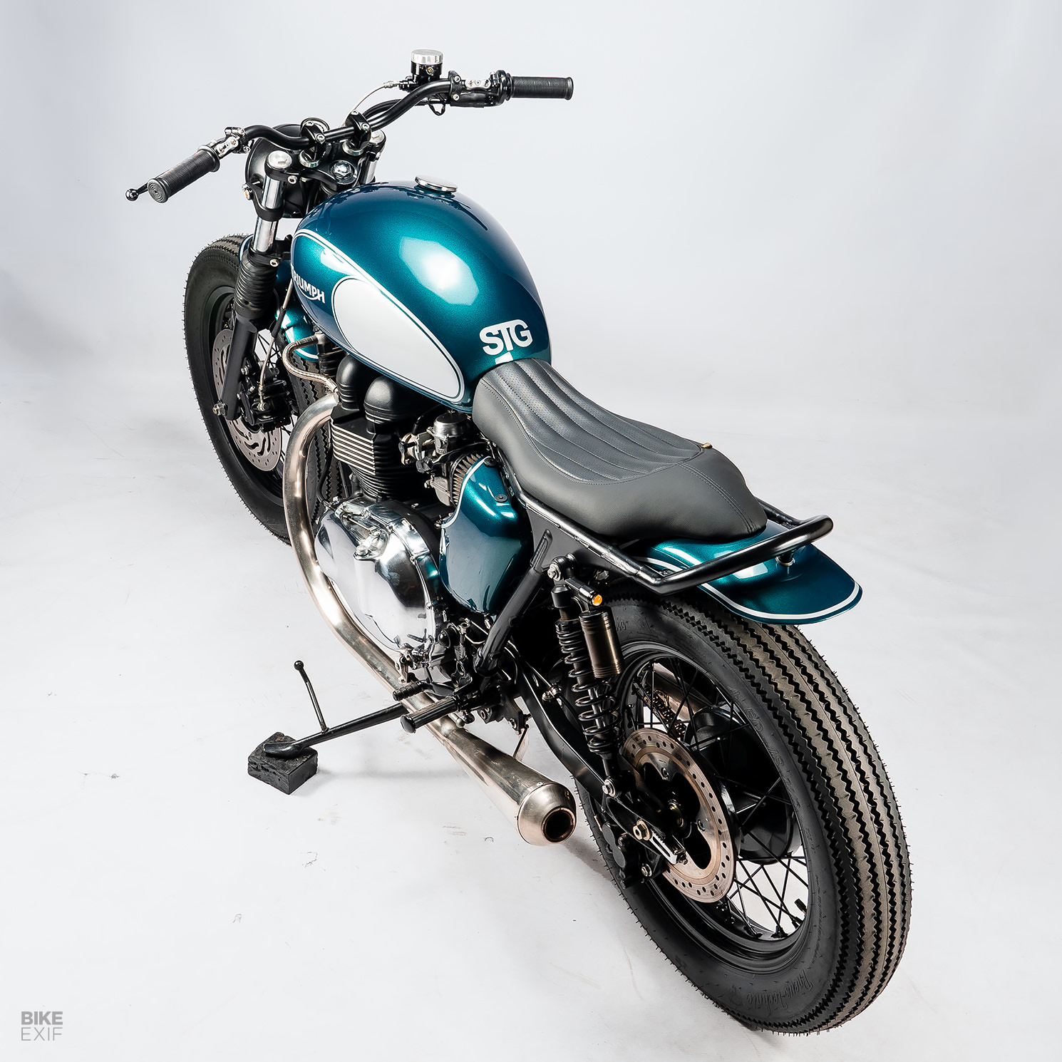 Custom Triumph Bonneville T100 by STG Tracker