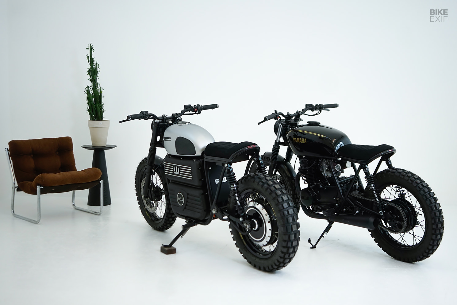 Custom electric scrambler by Crooked Motorcycles