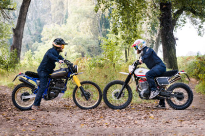 A pair of Honda and Yamaha retro scramblers from North East Custom