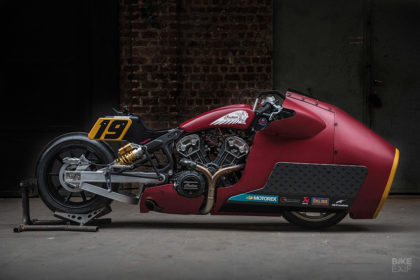 Indian Scout Bobber drag bike by Workhorse