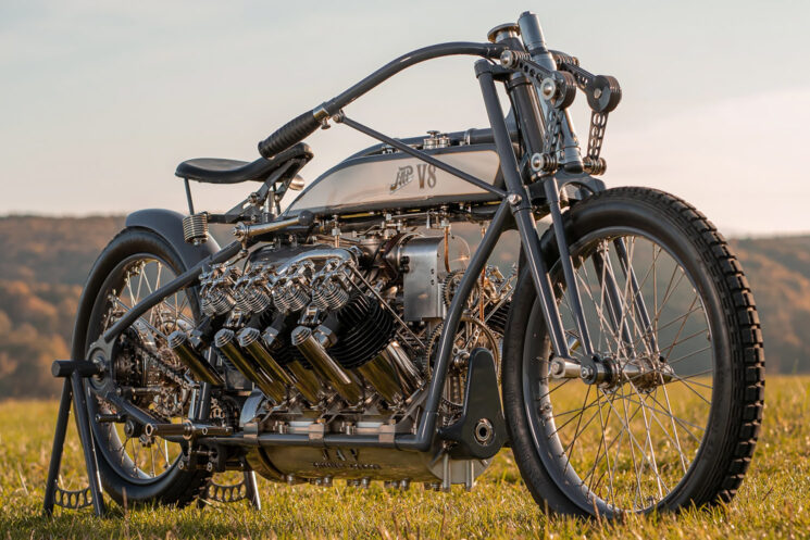 Pavel Malanik’s 4.4 liter J.A.P. V8 motorcycle