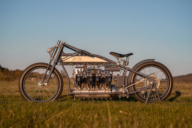 Pavel Malanik’s 4.4 liter J.A.P. V8 motorcycle