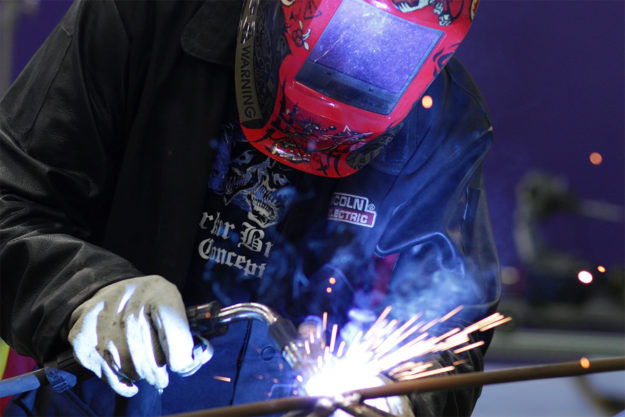 Sparks from welding