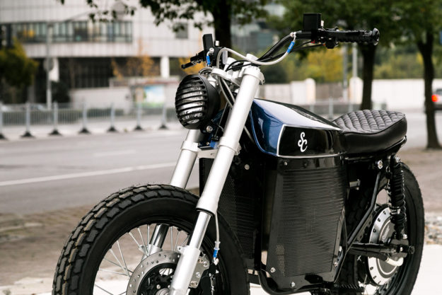 Electric street tracker motorcycle by Shanghai Customs