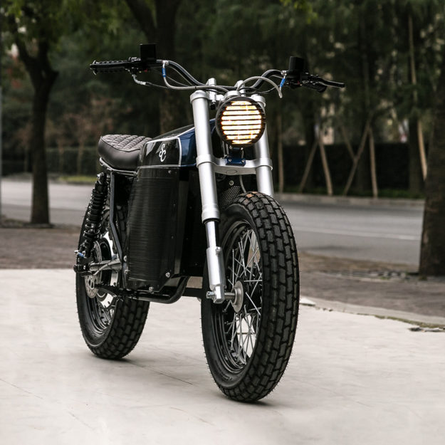 Electric street tracker motorcycle by Shanghai Customs