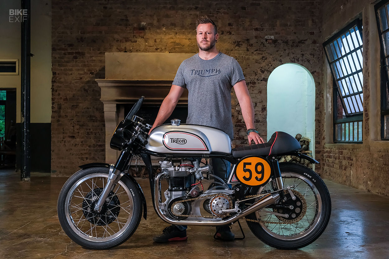 Classic Triton motorcycle by Justin Steyn