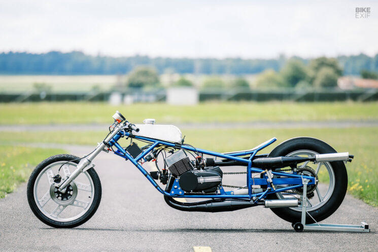 Twin-engine Yamaha RD350 two-stroke drag bike