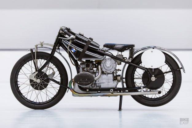 This supercharged vintage WR 750 replica hides behind closed doors at BMW.