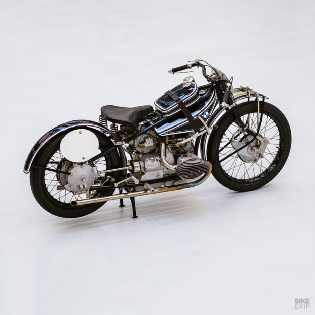 This supercharged vintage WR 750 replica hides behind closed doors at BMW.