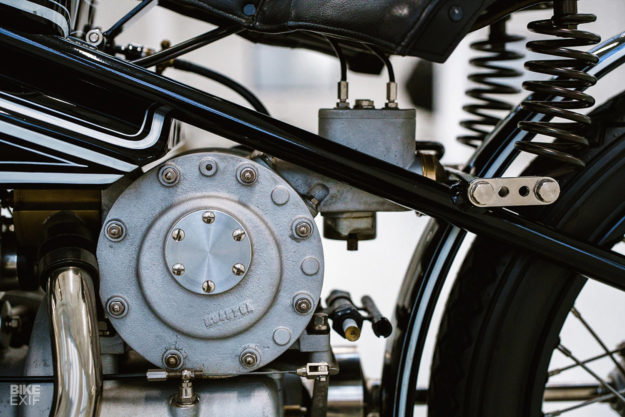 This supercharged vintage WR 750 replica hides behind closed doors at BMW.