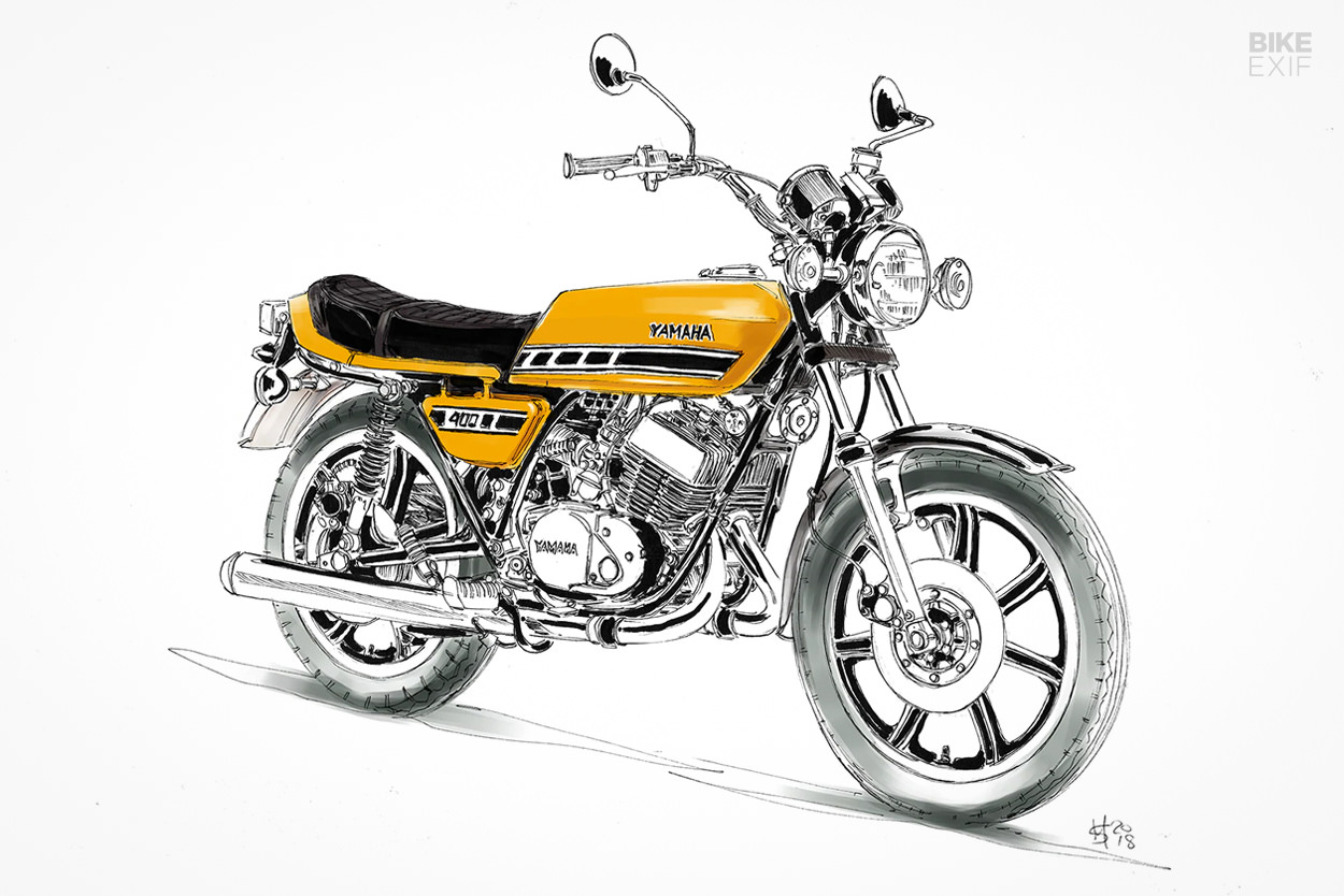 Yamaha RD400 illustration