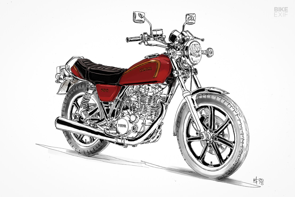 Yamaha SR500 illustration